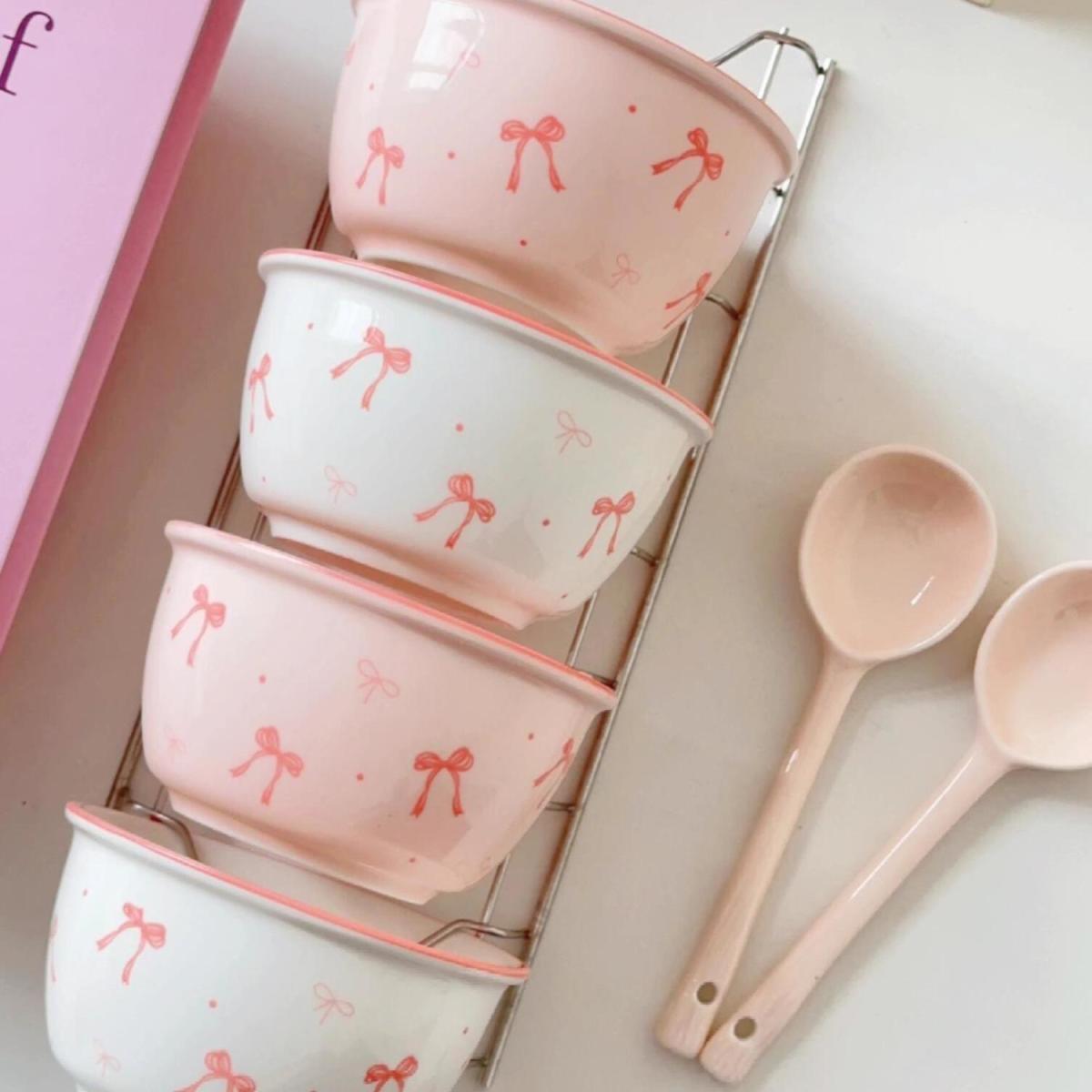 Underglaze color dish set, household high-value ceramic tableware four-piece set, couple bowl and chopstick set, rice bowl, spoon