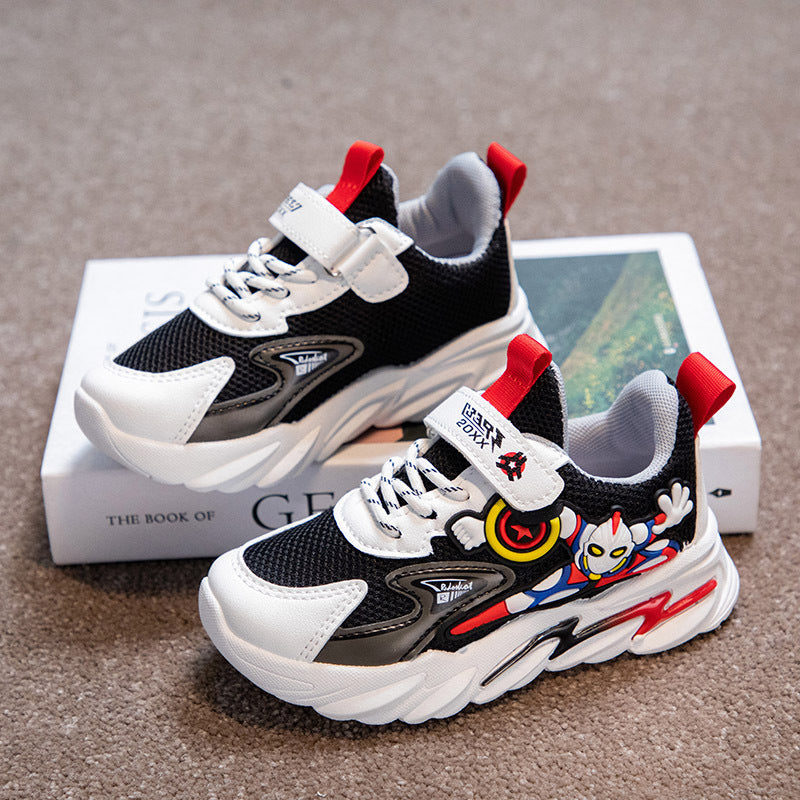 Kids Shoes Wholesale Boys Shoes 2024 Spring New Kids Bumblebee Net Shoes Baby Cartoon Daddy Sneakers