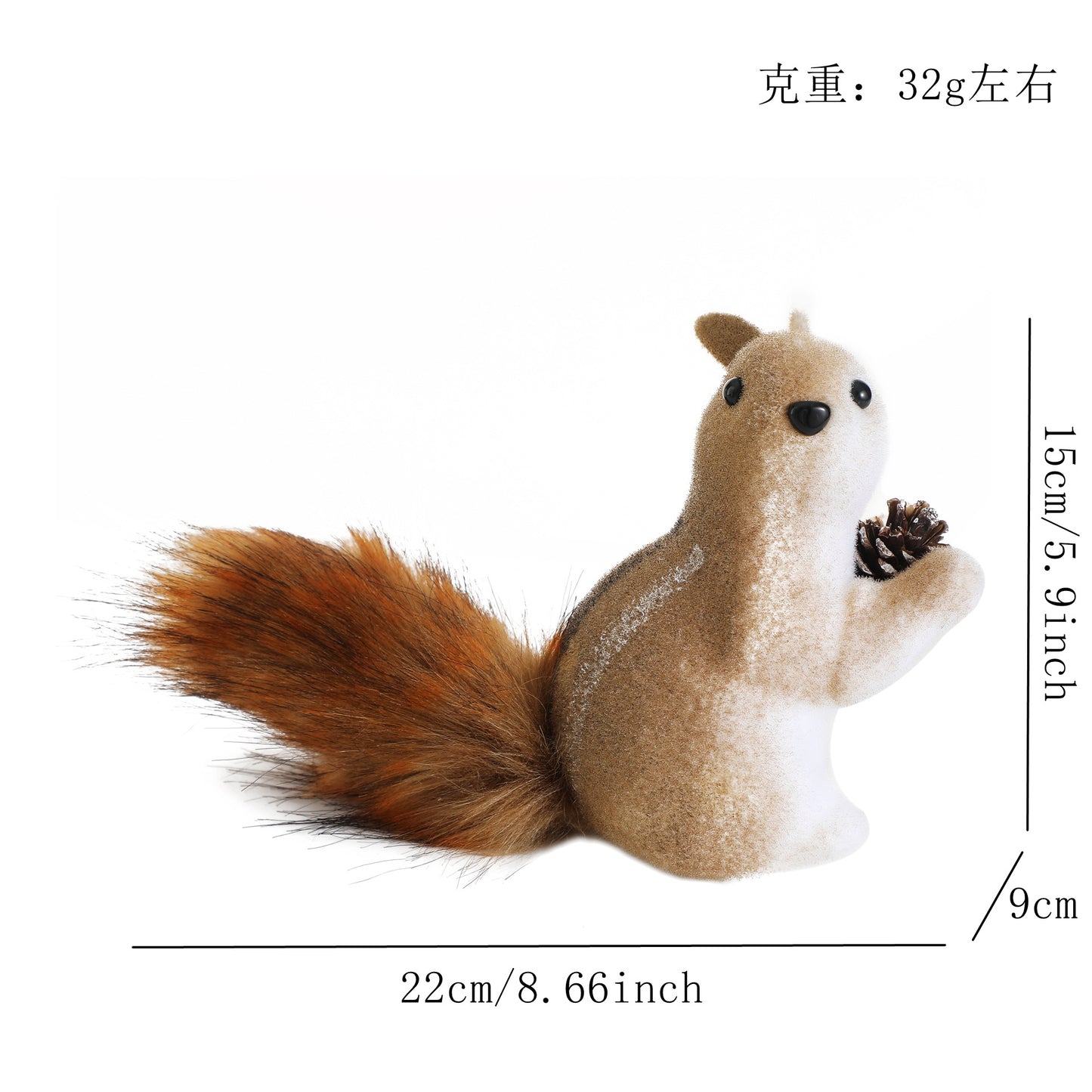 Cross-border new squirrel doll decoration Christmas decoration simulation squirrel pendant Christmas tree creative decoration