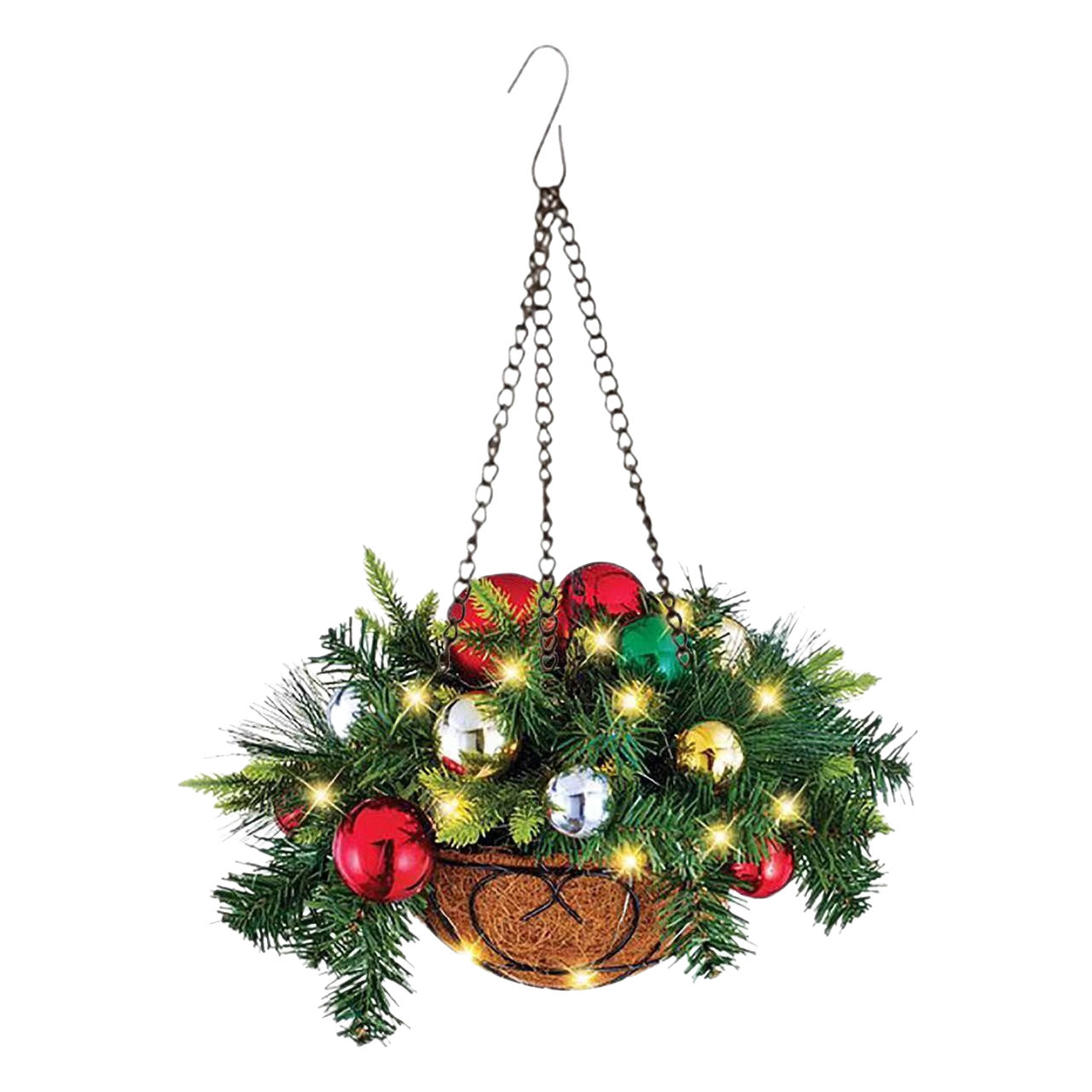 Cross-border Christmas hanging basket wreath European and American home hanging decorations holiday decoration artificial Christmas hanging basket