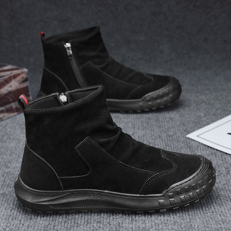 2025 popular high-top anti-slip wear-resistant casual labor protection men's shoes waterproof and deodorant, construction site special thick soles, comfortable and lightweight