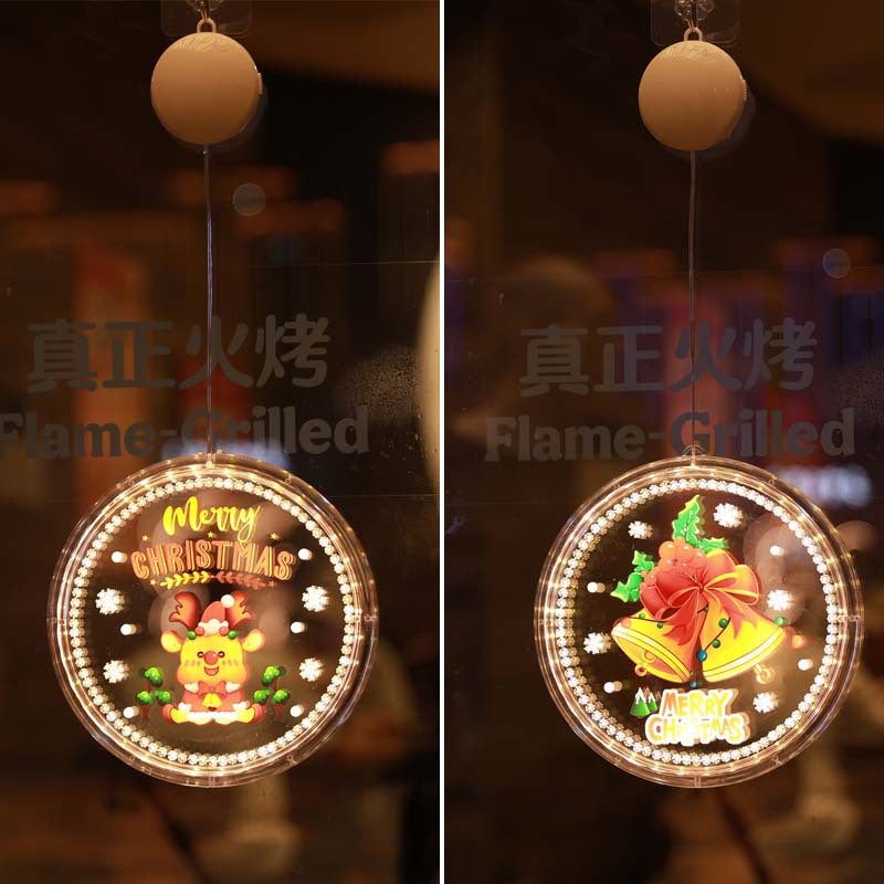 Cross-border Christmas LED Luminous Decoration Gift Window Creative Safety Knot Window Sticker Toy Gift Hanging Ornament