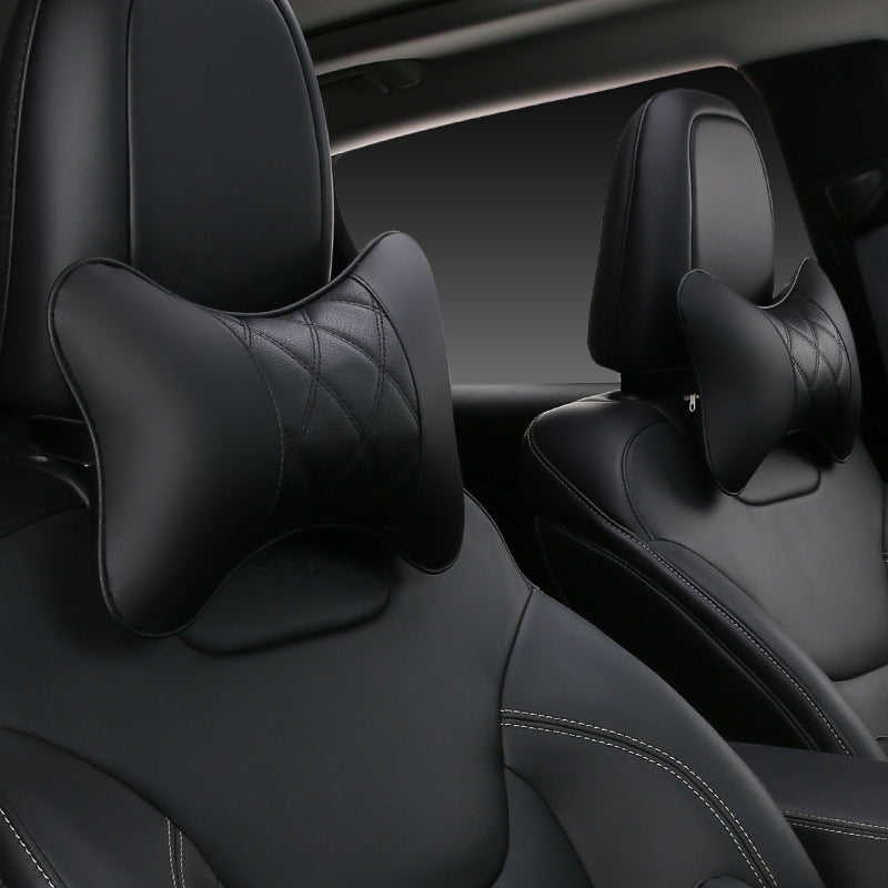 Car neck pillow car interior products a pair of leather car small pillows bone pillows car supplies four seasons