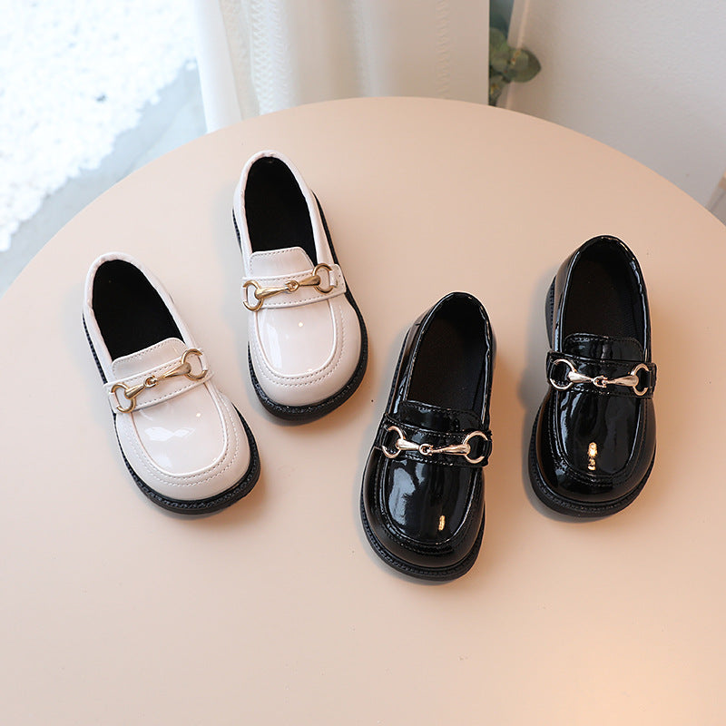 2025 British style spring and autumn boys' leather shoes, girls' small leather shoes, new student leather shoes, children's performance shoes