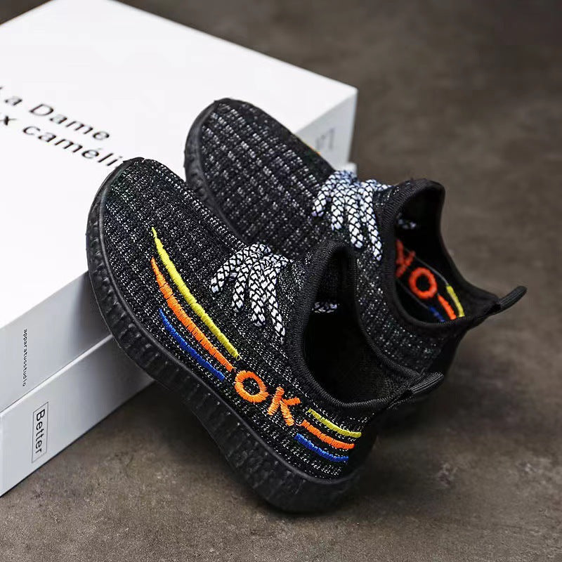 Children's shoes 2024 summer Korean coconut shoes fly weave breathable soft sole sneakers men's and women's casual shoes wholesale