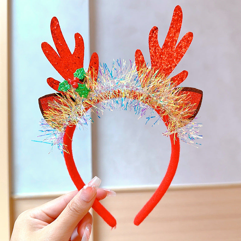 christmas headband girl christmas antler hairpin headpiece holiday decoration gift big bow headband headband headband