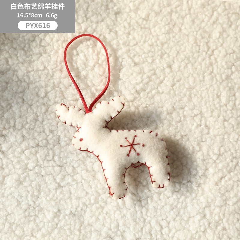 Christmas Decorations Creative Christmas Tree Cartoon Elk Felt Pendant DIY Material Doll Christmas Gifts
