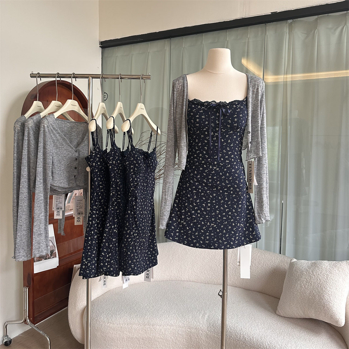 Beihai Garden Floral Dress Women's Summer Sundress Versatile Sweet Babes Design Sense French Small Man Skirt