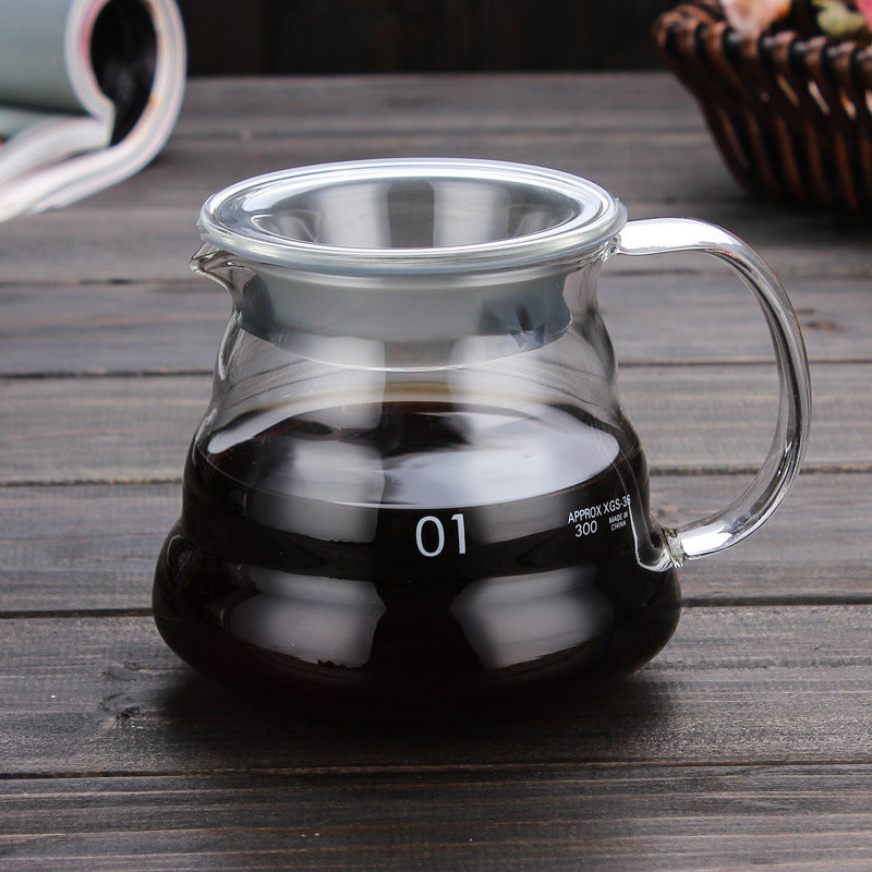 Pour-over coffee cloud pot set coffee sharing pot high borosilicate glass hand brew pot hanging ear pot full set coffee maker