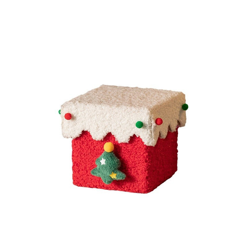 Christmas gift box Christmas Eve high-value creative apple flannel gift box Christmas apple packaging box gift bag