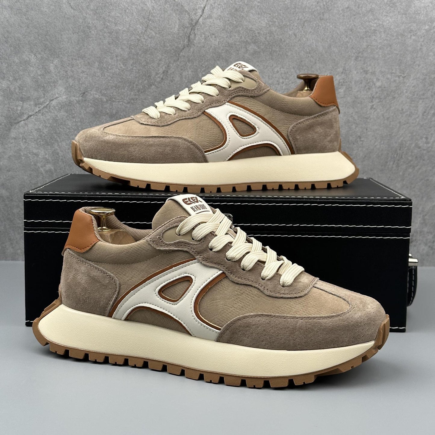 Men's Shoes 2025 Spring New Men's Platform Shoes, Casual Shoes, Trendy Shoes, Men's Strappy Sneakers, Low-top Sneakers, Korean Version