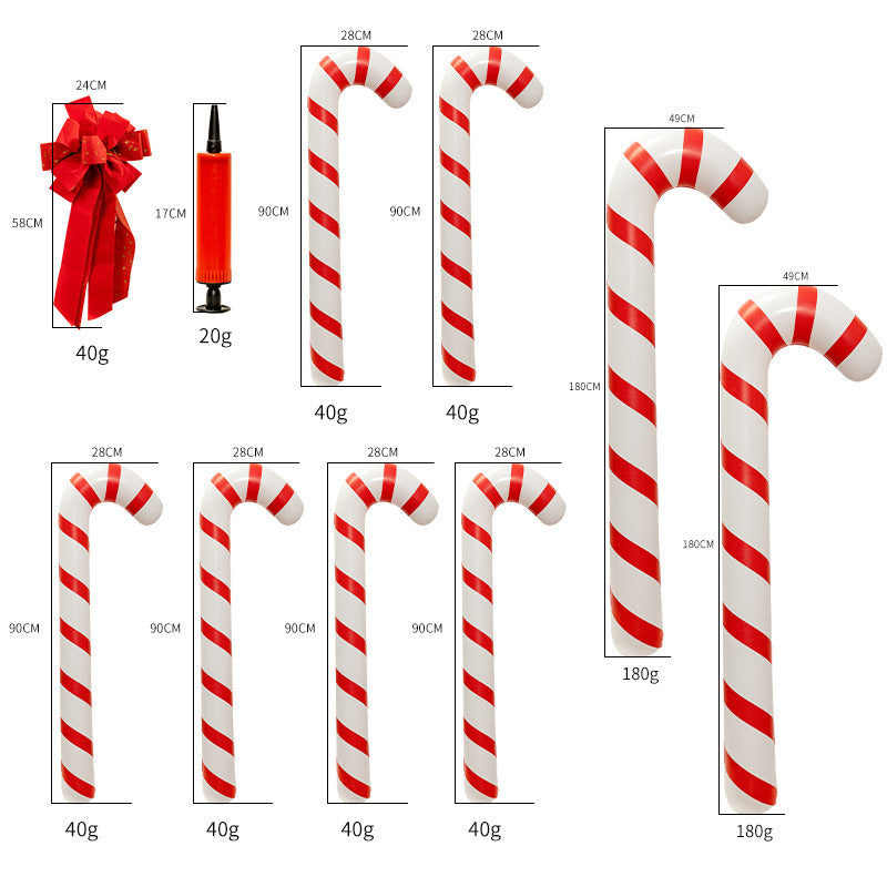 Cross-border inflatable crutches, candy bars, large Christmas decorations, decorations, holiday parties, beautiful displays, scene props