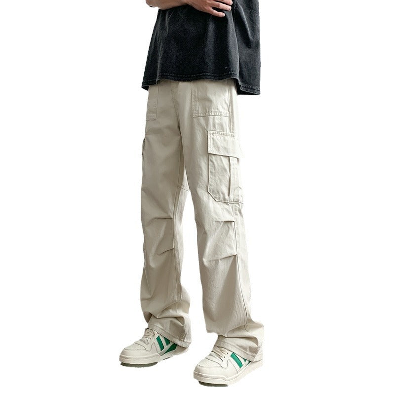 Spring and summer new American paratrooper pants paratrooper cargo pants men's youth ruffian straight pants American functional pants tide