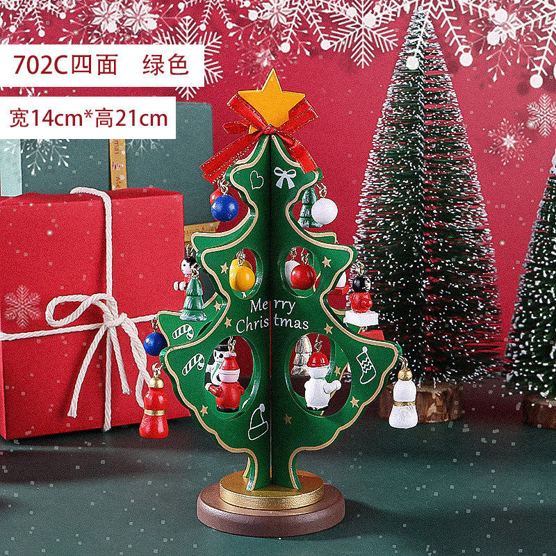 2025 Christmas Ornaments Small Mini Tree DIY Three-dimensional ins Scene Arrangement Tabletop Ornaments for Children Home