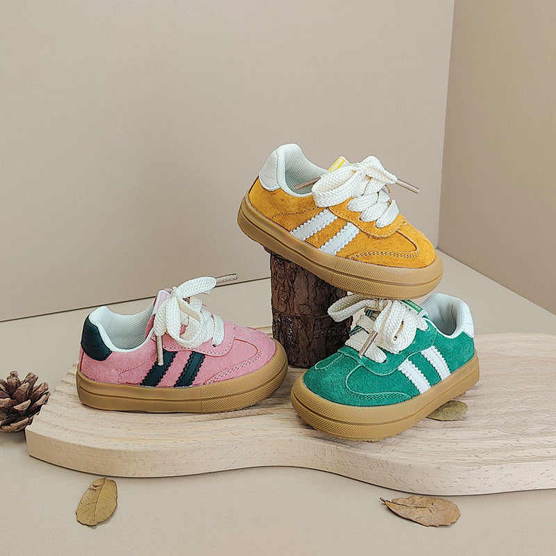 Baby shoes spring and autumn new baby toddler shoes, boys' board shoes, girls' soft soles, children's moral training shoes, casual trendy shoes