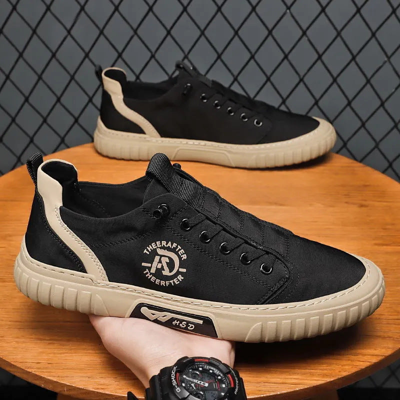Canvas Men's Shoes 2025 New Summer Casual Versatile Sneaker Shoes One-foot Comfortable Work Trendy Men's Board Shoes