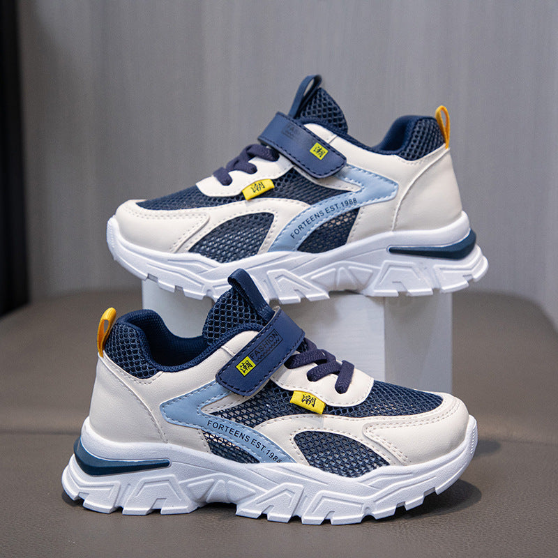 Boys' shoes 2026 summer mesh shoes medium and large children's breathable mesh summer single mesh hollow children's sneakers trend