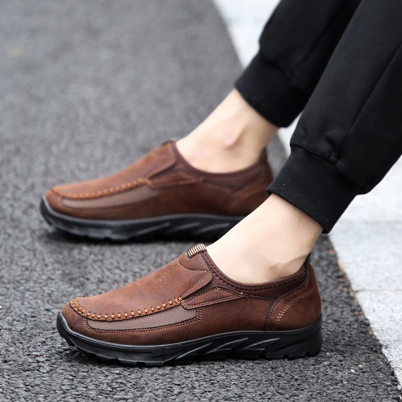 Foreign trade plus size men's shoes fashion breathable men's business shoes shoes british lazy man kick-in dad single shoes casual shoes men