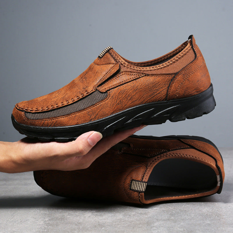 Foreign trade plus size men's shoes fashion breathable men's business shoes shoes british lazy man kick-in dad single shoes casual shoes men