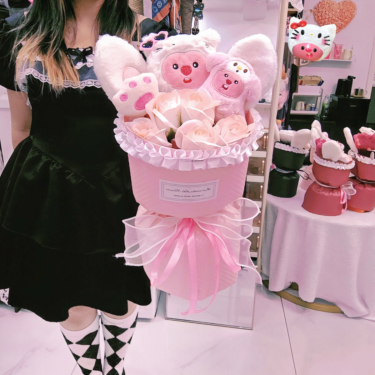 Christmas gifts kulomi dolls cartoon bouquet dolls forever peanut birthday gifts for girls friends and girlfriends