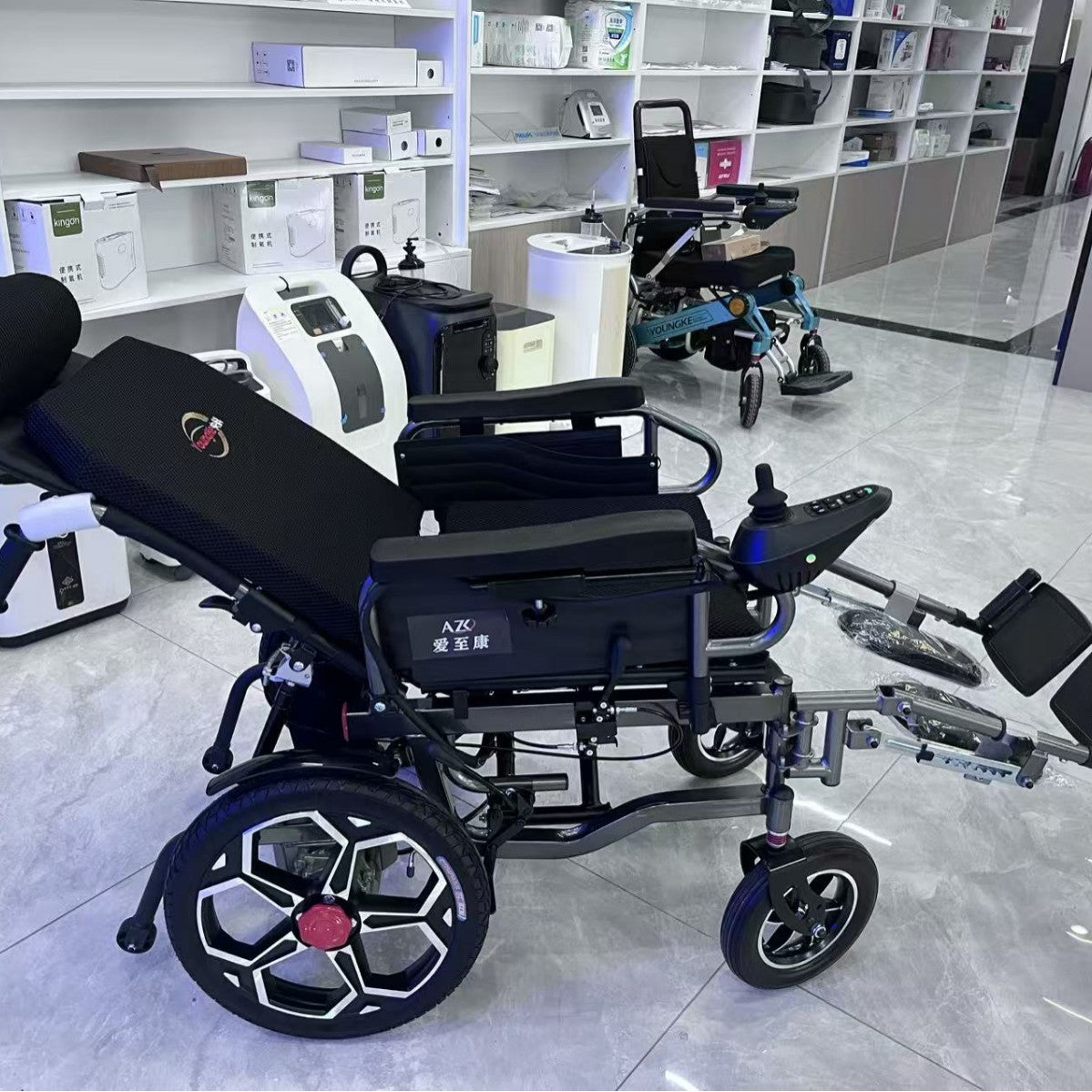 Aizhikang full reclining electric wheelchair foldable lightweight elderly disabled automatic intelligent four-wheeled scooter