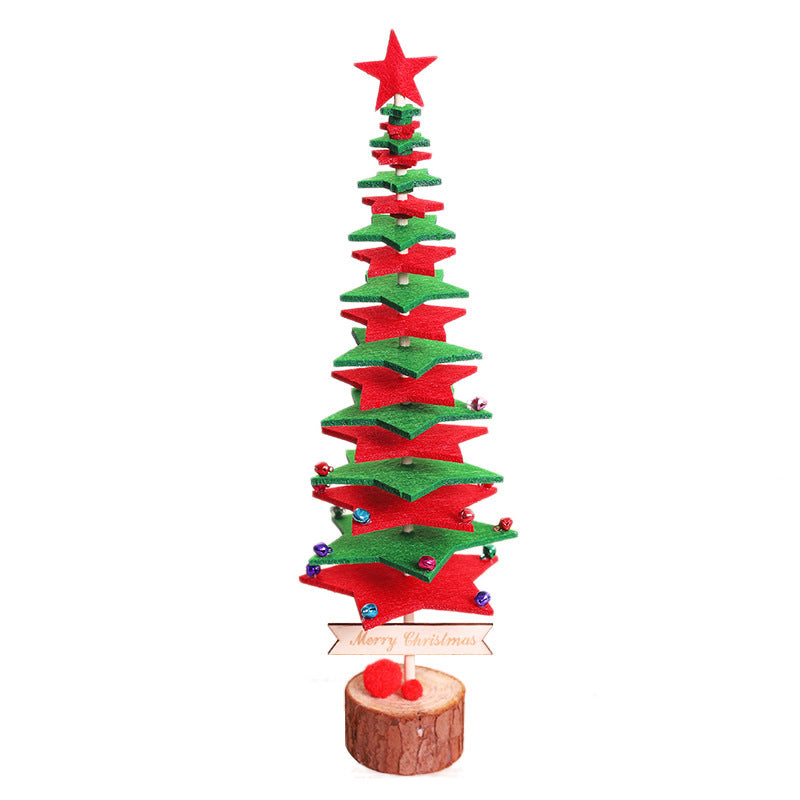 Factory Wholesale Direct Christmas Supplies DIY Tabletop Ornaments Hotel Window Decoration Three-Dimensional Felt Christmas Tree