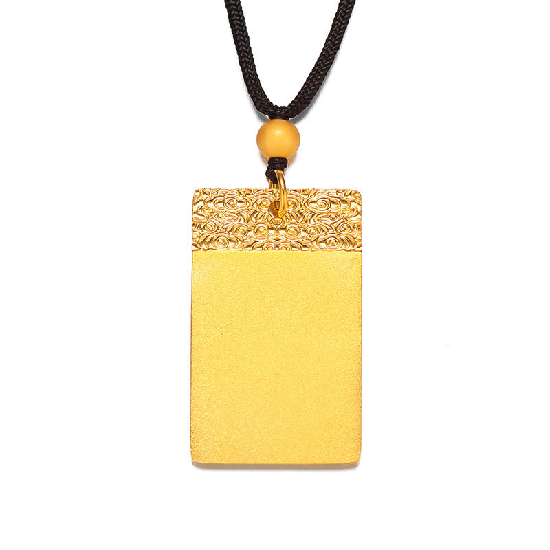 Sha Jin Men's and Women's Ping An Xiangyun Wushi Brand Pendant New Chinese Men's and Women's Sweater Chain Wushi Brand Necklace Pendant