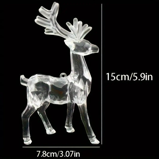 Acrylic Christmas Pendant Christmas Christmas Gift Ornament Mall Festive Atmosphere Transparent Crystal Deer Decoration