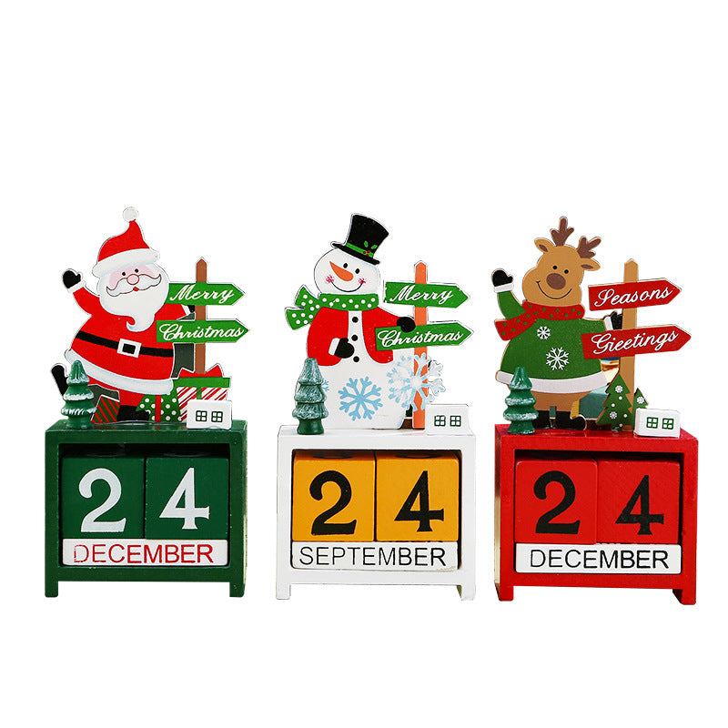 Christmas decorations wooden calendar ornaments Christmas countdown desk calendar table ornaments Christmas small gifts