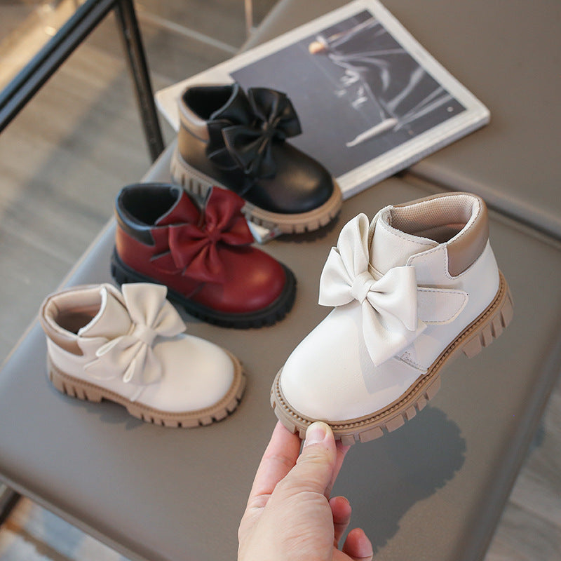 2026 Trend British Style Boots Girls Boots New Fashion Bow Children's Martin Boots Casual Boots