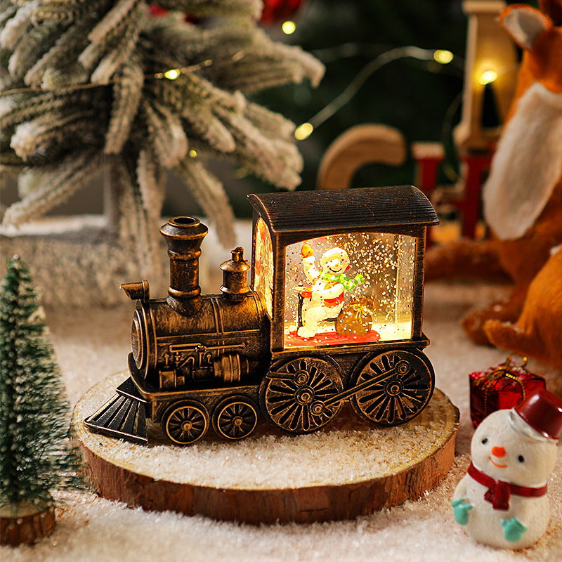 Christmas decoration wind lantern crystal light Santa Claus Christmas party decoration Christmas ornament Christmas gift