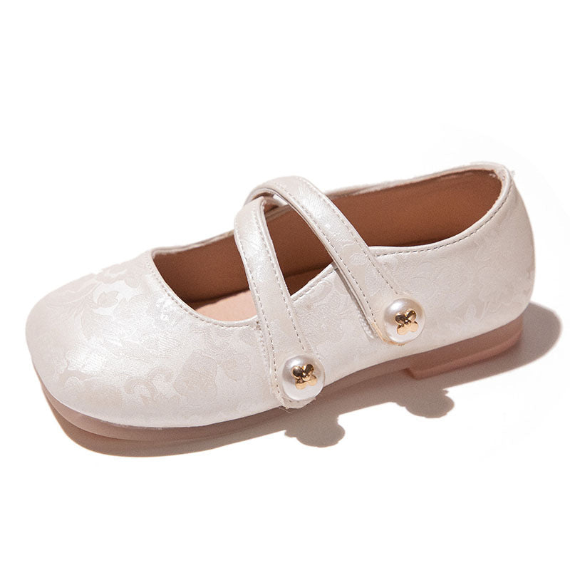 Girls' Princess Little Leather Shoes, 2026 Spring New Style National-Style Soft-Soled Lofto-Style Shoes, Fashion Single Shoes for Little Girls, Medium and Big Kids