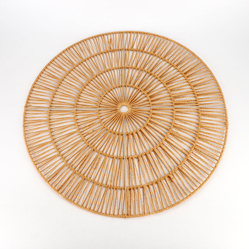 European style home wall wall decoration pendant round straw rattan B&B living room wall decoration wall decoration wall hanging