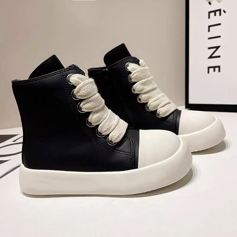 Children's boots autumn and winter new Korean version of boys and girls booties waterproof medium tube baby girl leather boots fashion fashion brand shoes