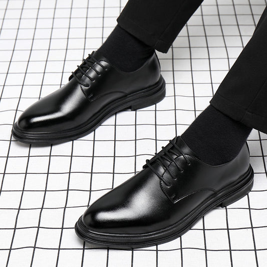 Autumn men's shoes, business formal wear, leather shoes, winter height, casual suit shoes, English groom, show marriage