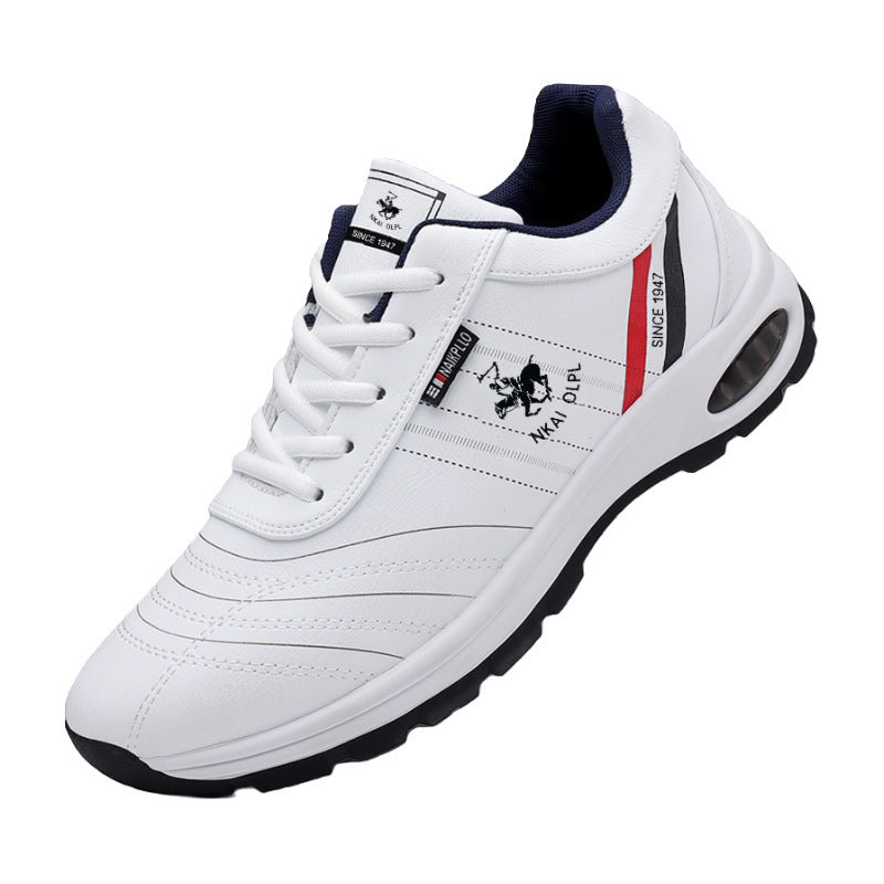 Paul Men's Shoes New Plus Size Trendy Leather Casual Little White Shoes Korean Air Cushion Running Fashion Comfortable Sneakers