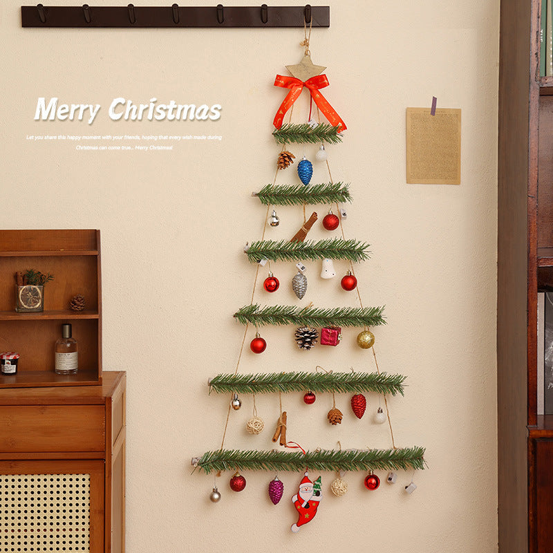 Christmas Christmas decoration wall luminous Christmas tree Christmas ornament pendant pine cone rattan pendant