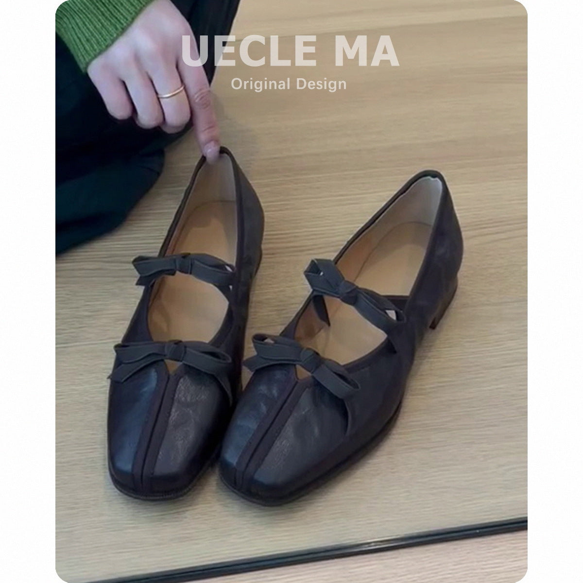 Sheepskin ~ Genuine Leather French Ballet Shoes Women's Soft Sole with Skirt Vintage Mary Jane Shoes Bow Flat Shoes