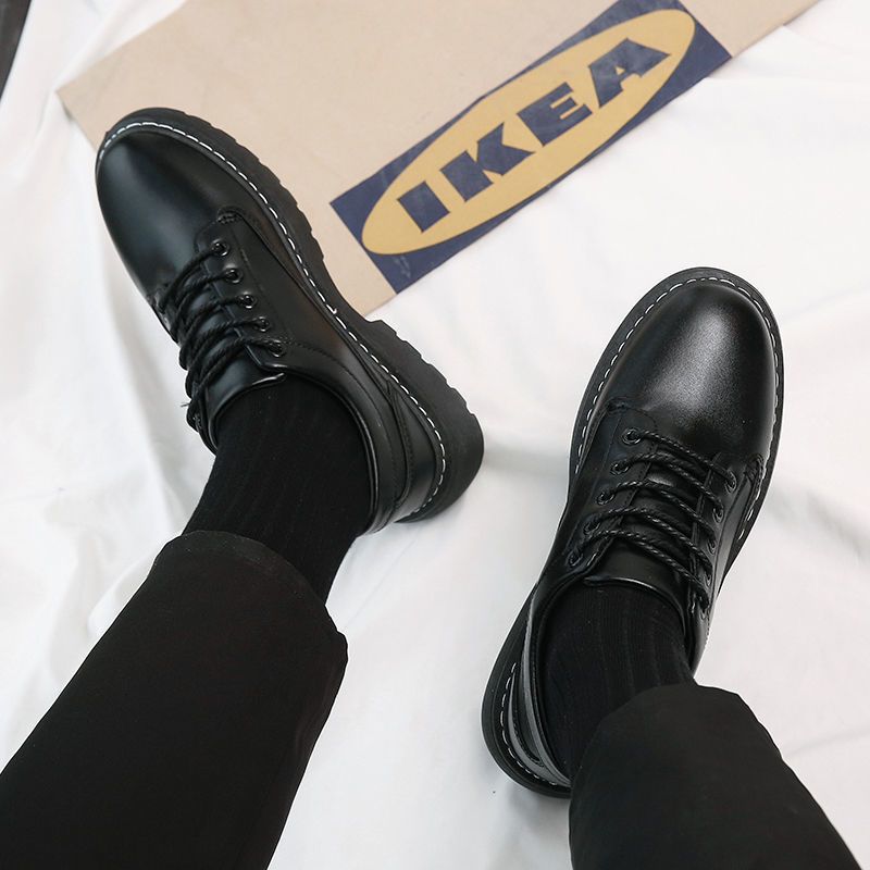 Chef shoes men's non-slip waterproof kitchen men's small black shoes work leisure work leather shoes men's business small leather shoes men