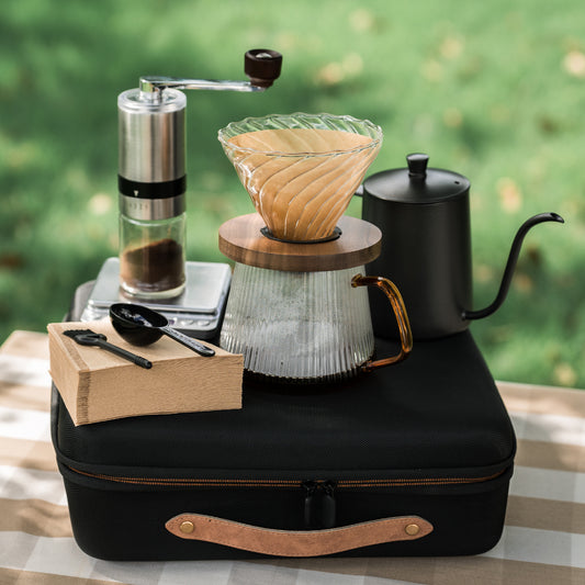 Portable Outdoor Travel Camping Hand Pour Coffee Set Gift Box Grinder Hand Pour Pot Sharing Pot Electronic Scale