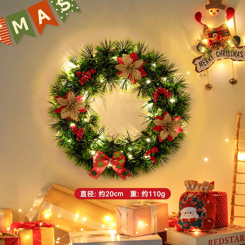 Christmas Christmas decoration wall luminous Christmas tree Christmas ornament pendant pine cone rattan pendant