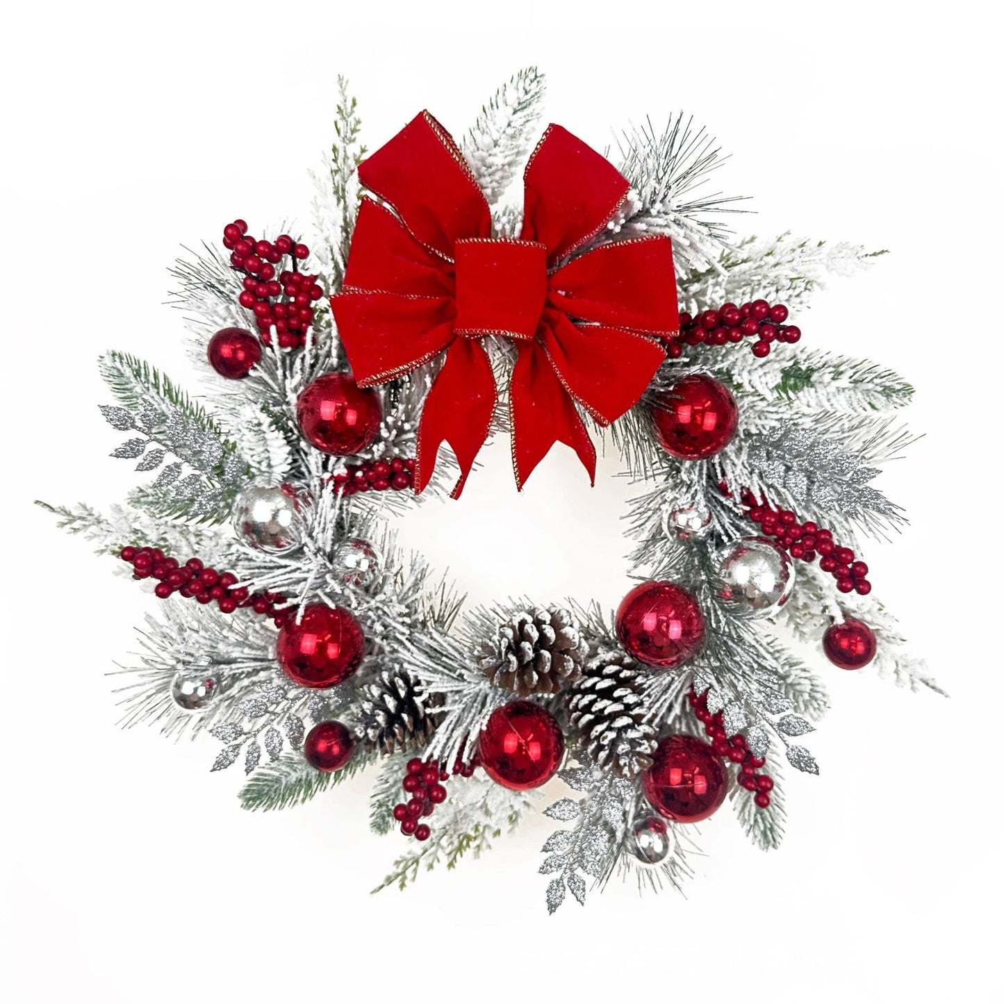 Christmas flocking Christmas ring wreath door hanging decoration Christmas wreath rattan pendant European and American home decoration