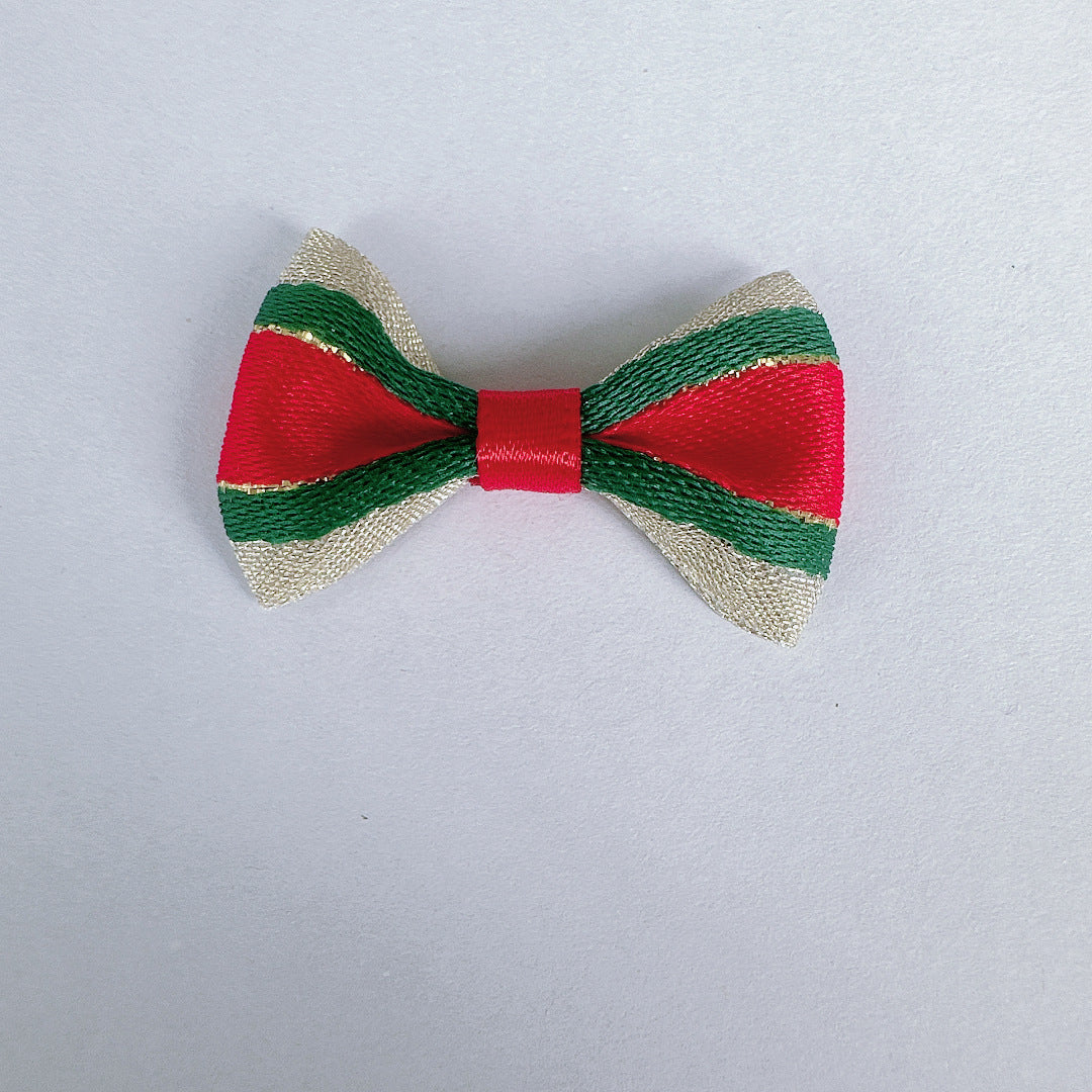 Cross border bow decoration Christmas bow crafts mini bow red and green ribbon bow diy