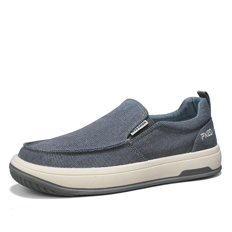Cross Border Canvas Men's Shoes Summer Breathable Thin One Foot Old Beijing Cloth Shoes Men's Casual Driving Tide Shoes 2024