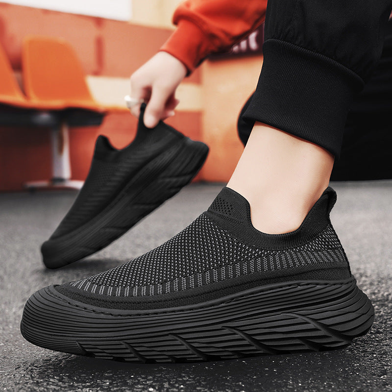 Men's Shoes 2025 Spring New Sneakers Flying Woven Breathable Board Shoes Casual Men's Shoes Autumn Men's Work Shoes Cloth Shoes