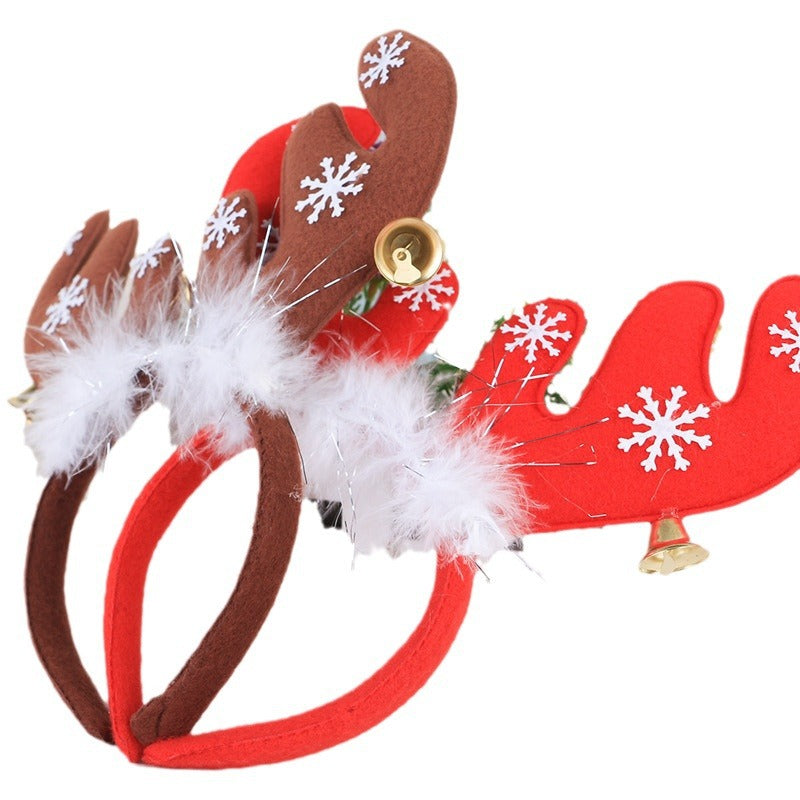 Christmas feather big antler headband, Christmas decoration headband, Christmas gift, Christmas photo headband, cross-border source