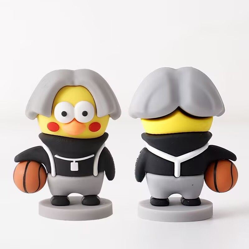 Cai Xu Kun chicken you are too beautiful figure KUN creative model to play basketball car little black boy swing to catch chicken keychain