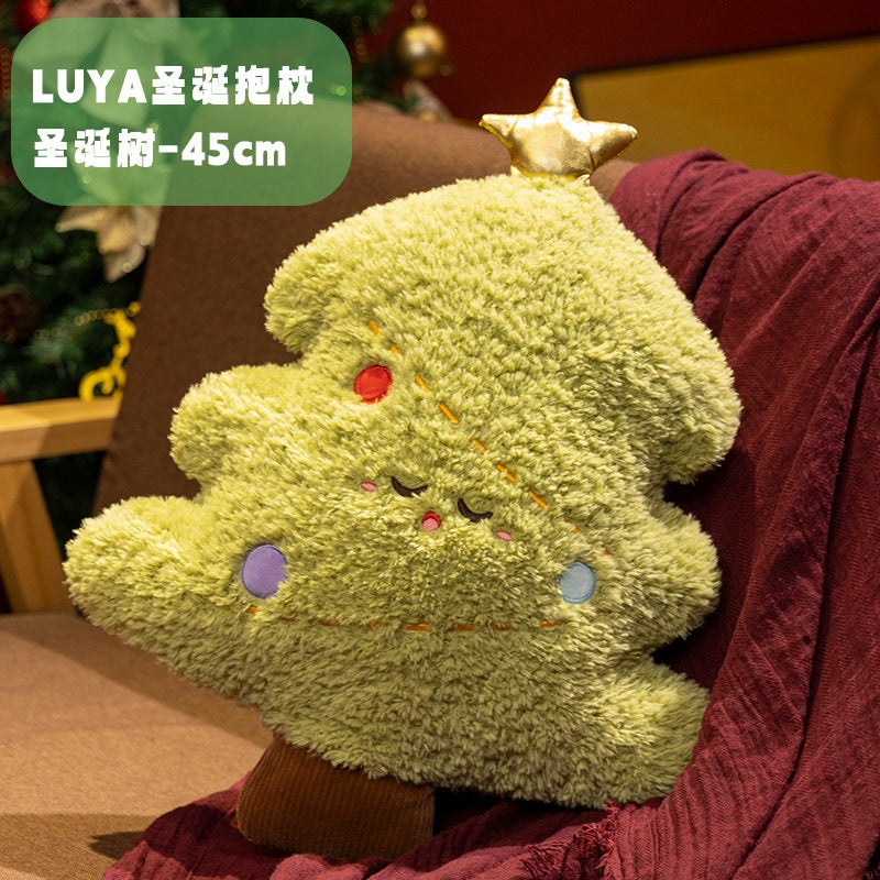 LUYA Super Soft Christmas Tree Pillow Girls Sleeping Socks Doll Cute Snowman Doll Christmas Day Decoration Gift