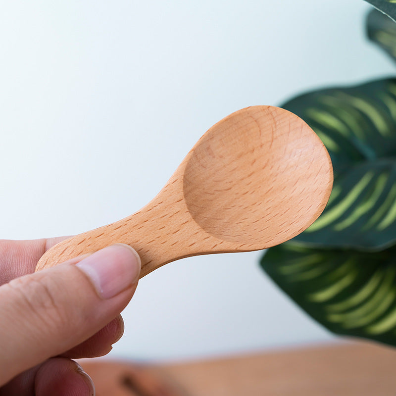Internet celebrity tea spoon, tea spatula, milk powder spoon, wooden ice cream scoop, small tablespoon, solid wood spoon, mini tableware spoon, tea spoon
