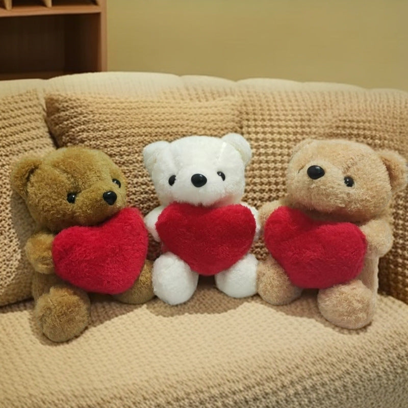 Cross-border new love bear plush toy heart teddy bear doll Valentine's Day bear rag doll Christmas doll